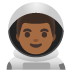 👨🏾‍🚀 man astronaut: medium-dark skin tone display on Google